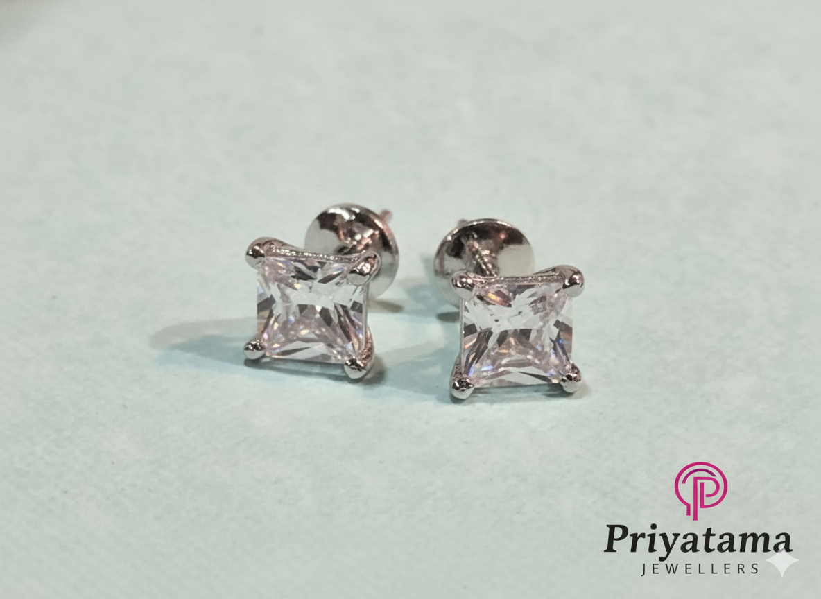 Square Swarovski Stud Earring